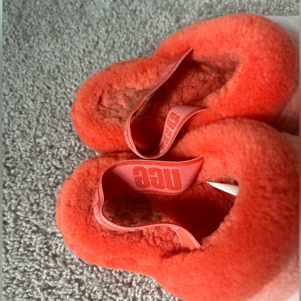 UGG Fluff Yeah Slides Slippers in Lava Flow size W8 - Picture 10 of 10